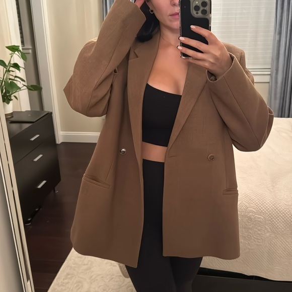 Toteme Women's Double Breasted Brown Blazer - Picture 1 of 9